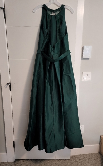 Mikado Walk-through Bridesmaid Dress in Juniper - Picture 2 of 3